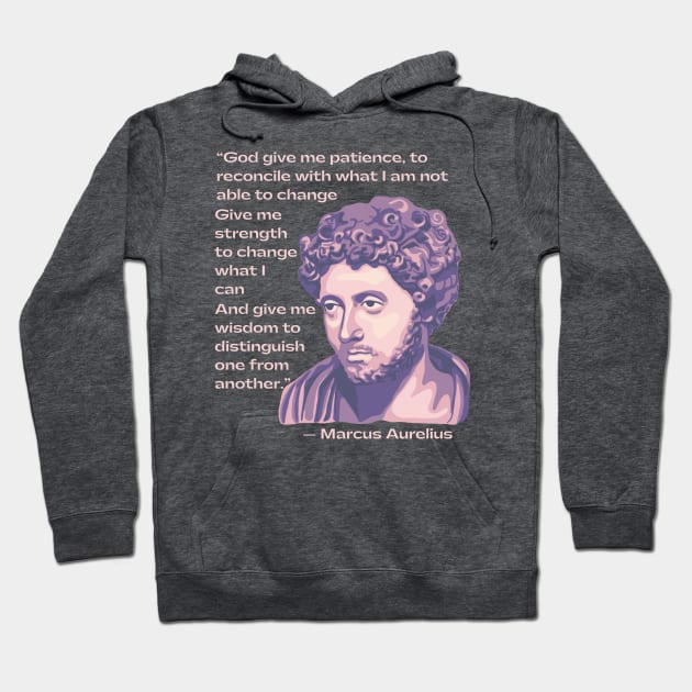 Marcus Aurelius Portrait and Quote Hoodie by Slightly Unhinged